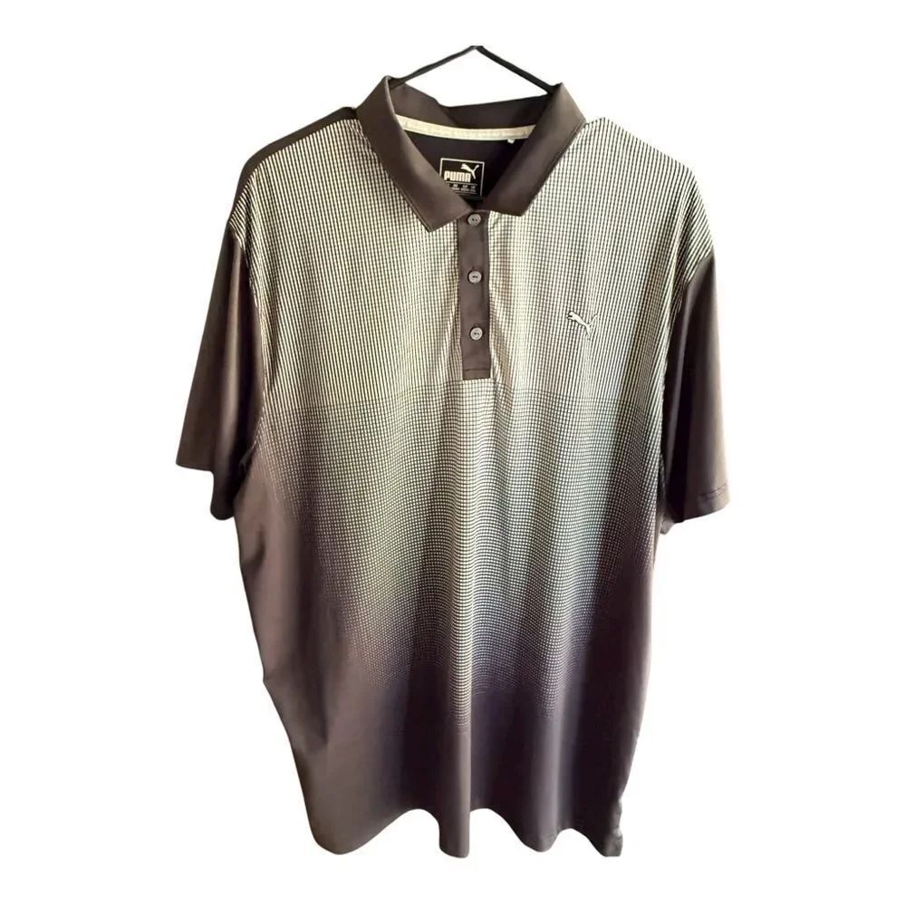 Puma Men's Black and White Polo Shirt